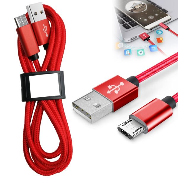 [3.3ft/1m] Nylon Braided USB Cable For Mirco USB - Image 2