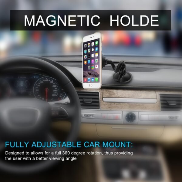 Car Dashboard Mount Long Magnetic Phone Holder Universal 360° Mounting Plate - Image 6