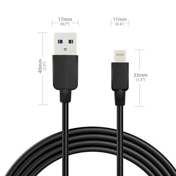 10FT Heavy Duty USB Cable 2A For IPhone Black - Image 7