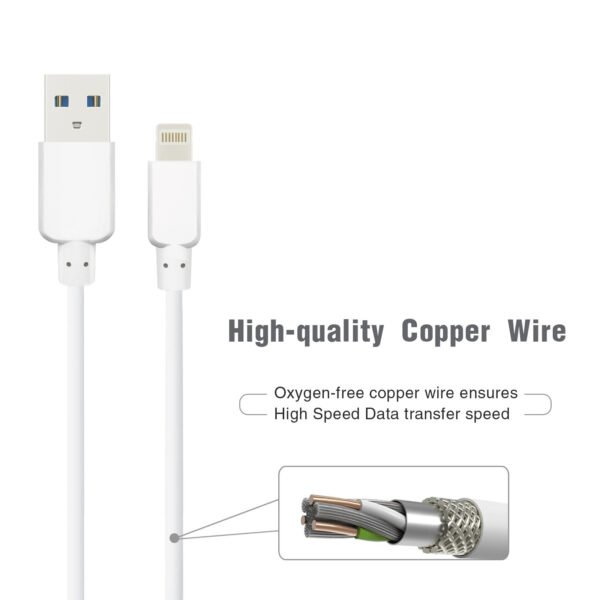 5ft Faster Speed Charging Cable For IOS-White - Image 7