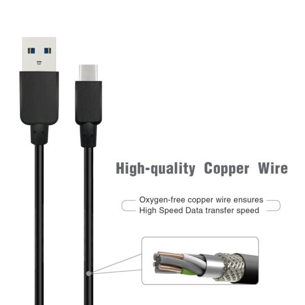 5ft Faster Speed Charging Cable For Type-C Black - Image 7