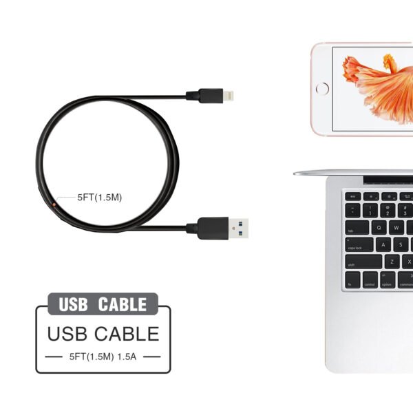 5ft Faster Speed Charging Cable For IOS-Black - Image 5