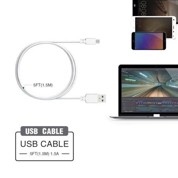 5ft Faster Speed Charging Cable For Type-C White - Image 5