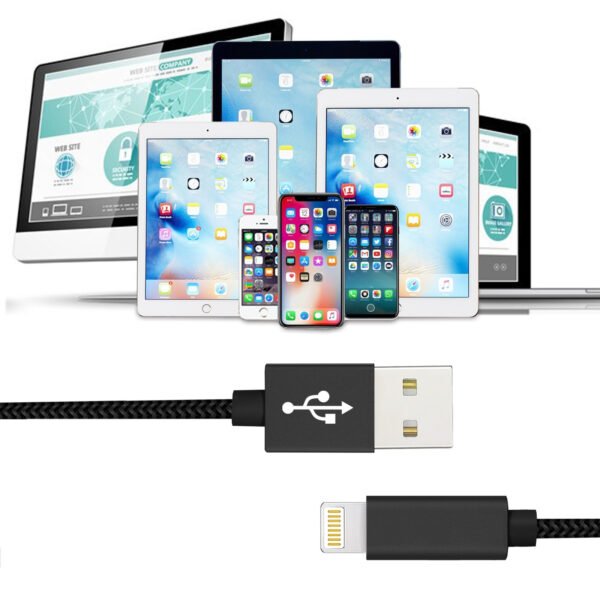 【3.3ft/1m】Nylon Braided USB Cable For IPhone - Image 2