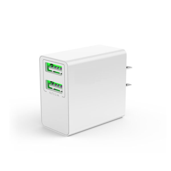 12W 2.4A Dual USB Wall Adapter White