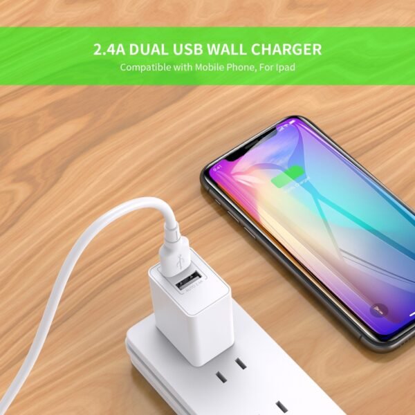 2.4A Dual USB Wall Adapter - Image 3