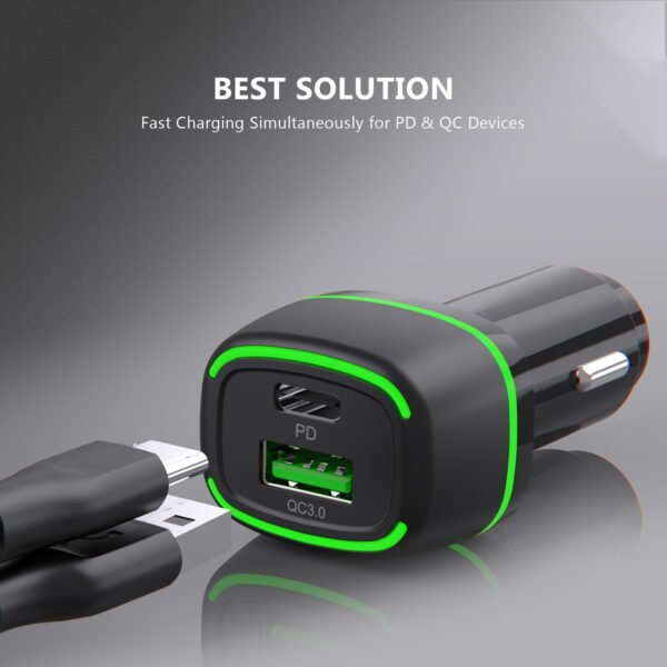 36W FAST CAR CHARGER 18W PD+18W QC - Image 5