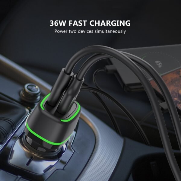 36W FAST CAR CHARGER 18W PD+18W QC - Image 3