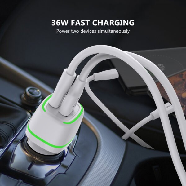 36W FAST CAR CHARGER 18W PD+18W QC - Image 3