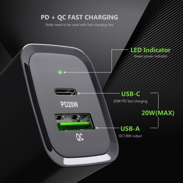 20W PD+QC FAST WALL CHARGER - Image 2