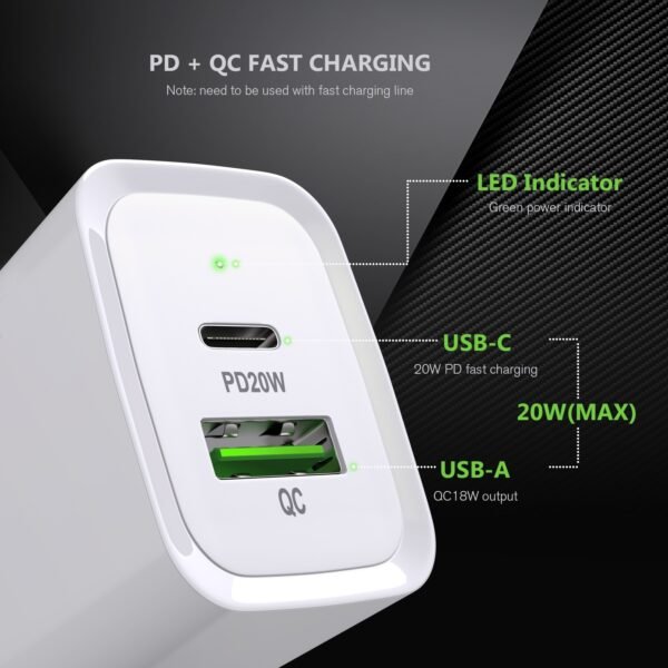 20W PD+QC FAST WALL CHARGER - Image 2