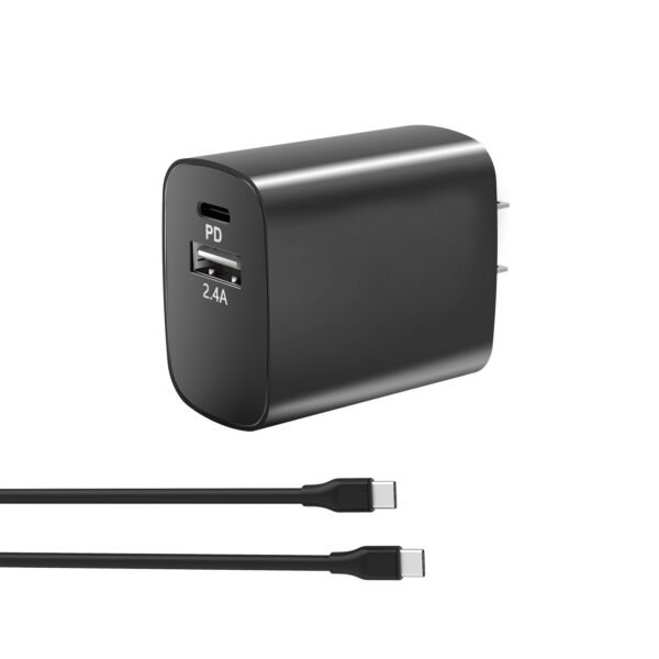 18W Wall Charger PD & USB-A With 5ft C To C Cable