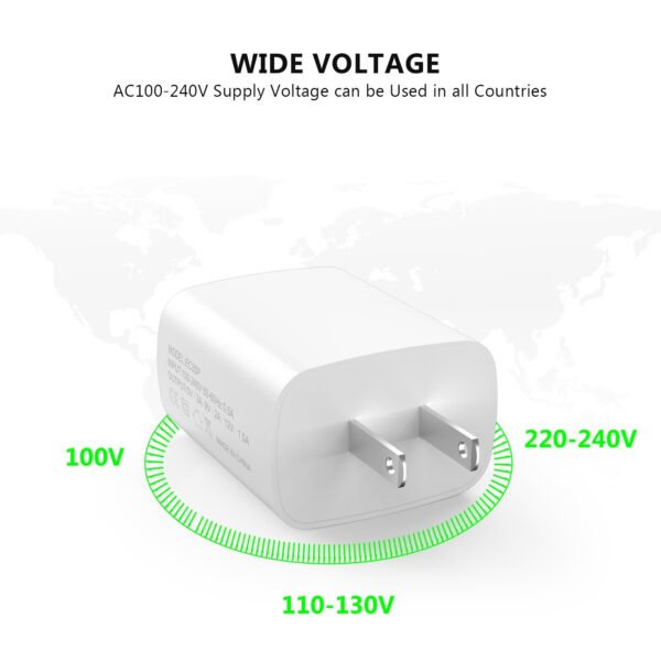 18W PD Fast Charger Wall & 5FT C To C Cable - Image 4