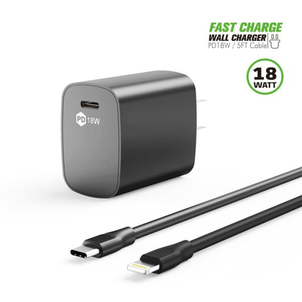 18W PD Fast Charger Wall & 5FT C To 8Pin Cable For IPhone 12/11 - Image 6