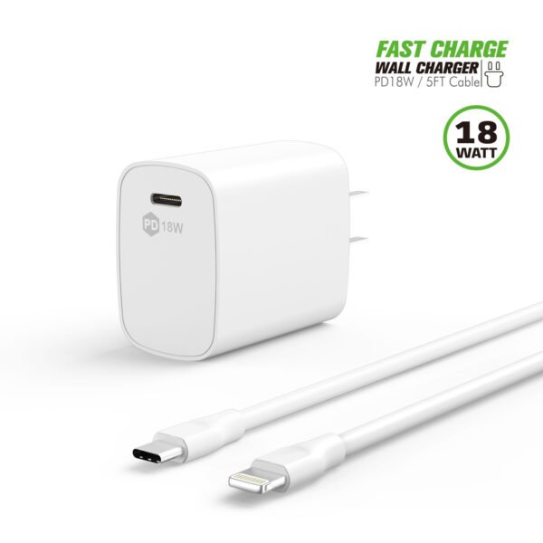 18W PD Fast Charger Wall & 5FT C To 8Pin Cable For IPhone 12/11 - Image 6