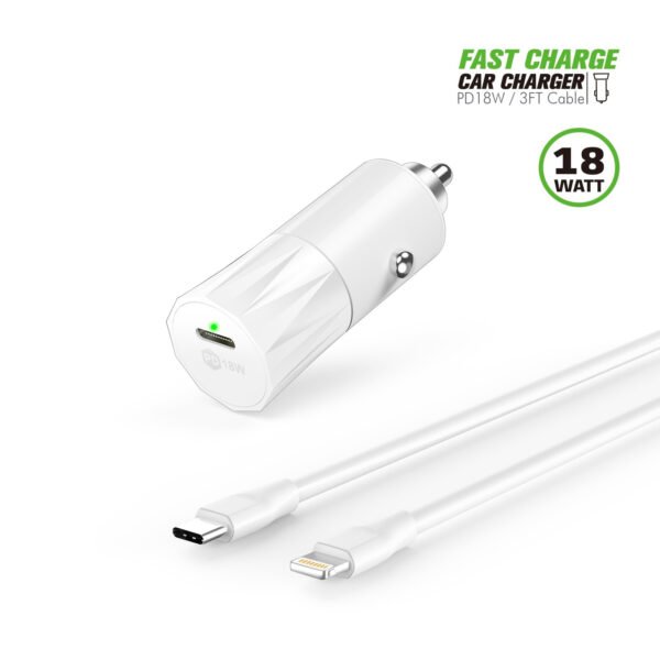 18W PD Fast Charger Car & 3FT C To 8Pin Cable For IPhone 12/11 - Image 7