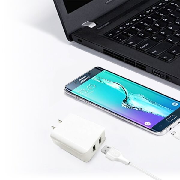 12W 2.4A Dual USB Travel Wall Charger With 5FT Type-C Charging Cable - Image 6