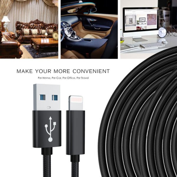 10FT USB Cable For IPhone XS/XR/XS MAX 1.7A-Black - Image 2