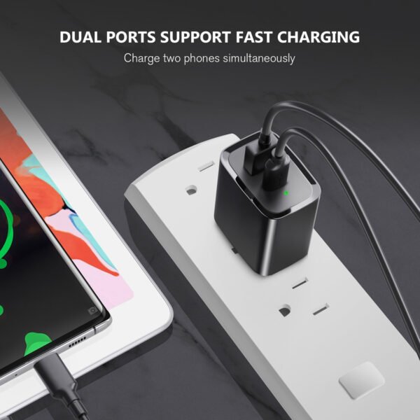 20W PD+QC FAST WALL CHARGER & 5FT USB C TO C CABLE - Image 4