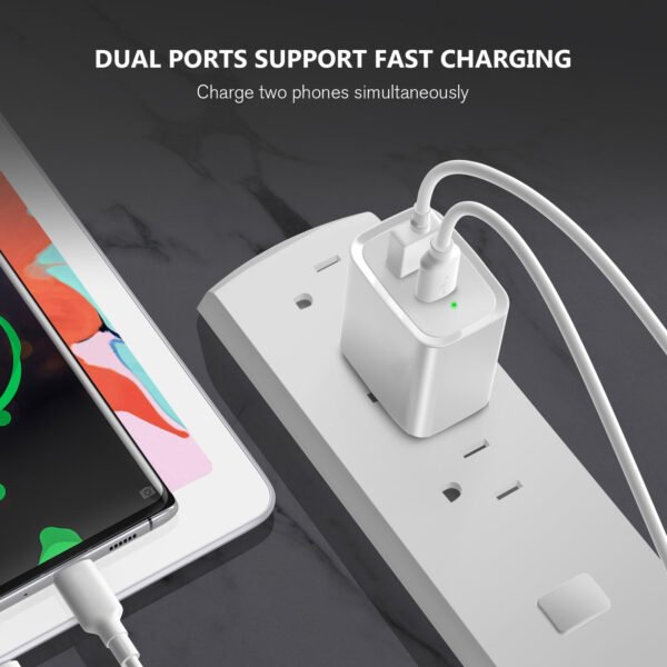 20W PD+QC FAST WALL CHARGER & 5FT USB C TO C CABLE - Image 4