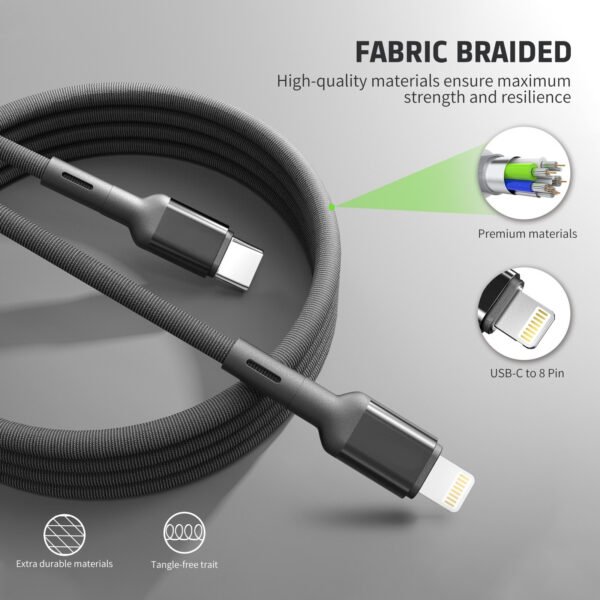 4FT FABRIC CABLE For C To 8Pin - Image 6