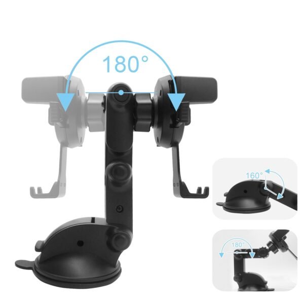 One Touch Dashboard Windshield Car Mount Phone Holder-Black - Image 2