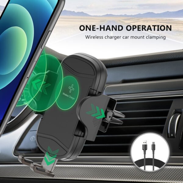 15W Wireless Charger Air Vent Car Holder - Image 6