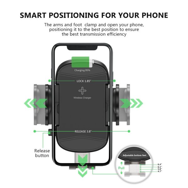 15W Wireless Charger Air Vent Car Holder - Image 5