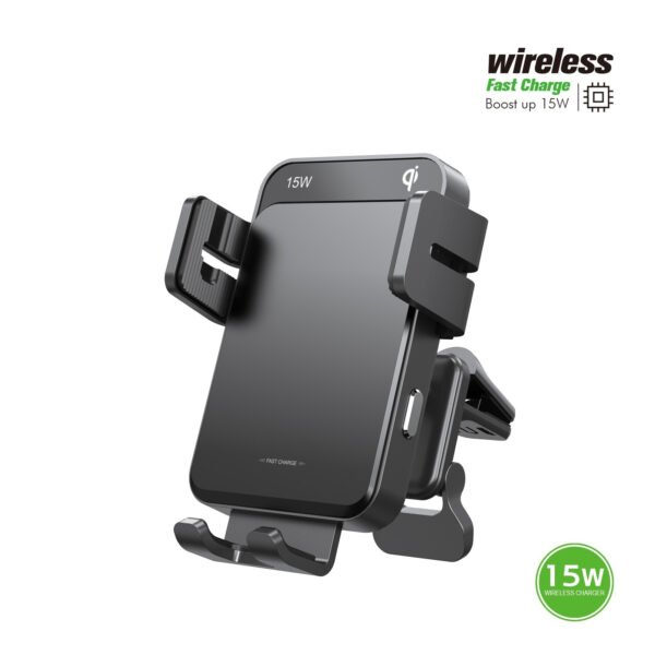 15W QI AUTOMATIC WIRELESS CHARGER AIR VENT CAR MOUNT - Image 7