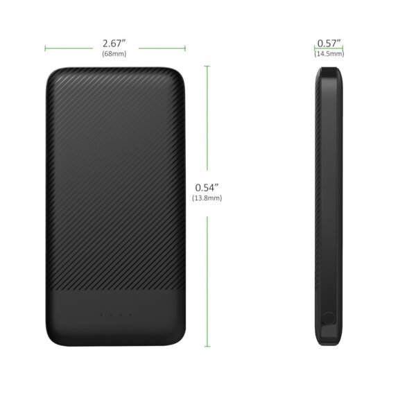 10000mAh 2A Output &Doul USB Power Bank Black - Image 6