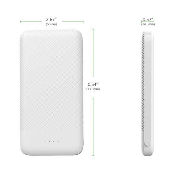 10000mAh 2A Output &Doul USB Power Bank White - Image 6