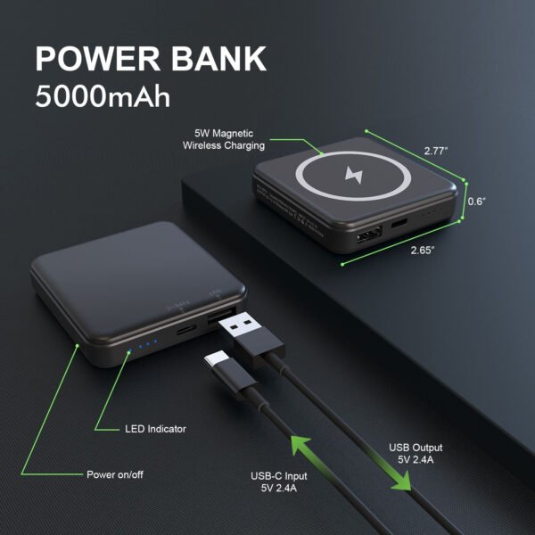 5000mAh 5W MAGNETIC WIRELESS POWER BANK (6/36) - Image 7