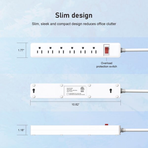 6-OUTLET POWER STRIP & 4FT POWER CORD (6/24) - Image 3