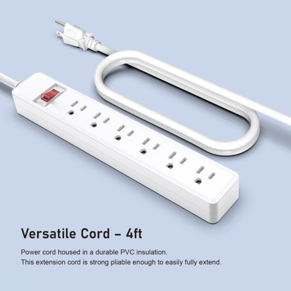 6-OUTLET POWER STRIP & 4FT POWER CORD (6/24) - Image 2