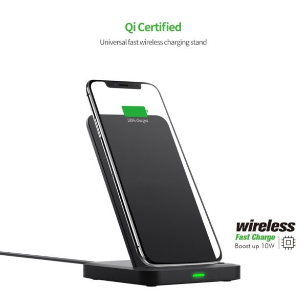 QI 10W Vertical Double Coil Wireless Fast Charger - Image 7