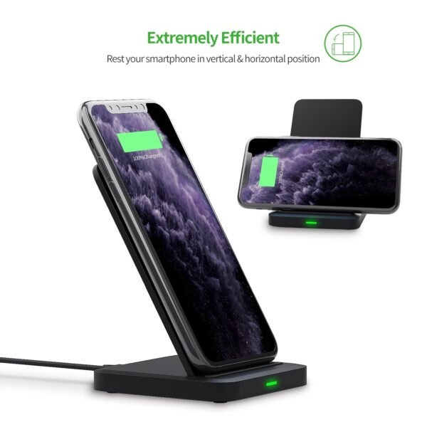 QI 10W Vertical Double Coil Wireless Fast Charger - Image 5