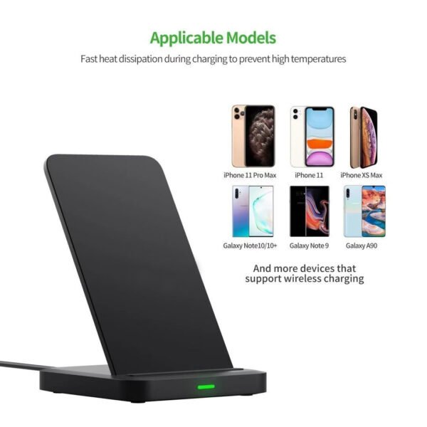 QI 10W Vertical Double Coil Wireless Fast Charger - Image 2