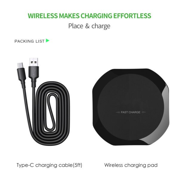 15W UNIVERSAL WIRELESS CHARGER & 5FT TYPE-C CHARGING CABLE - Image 5