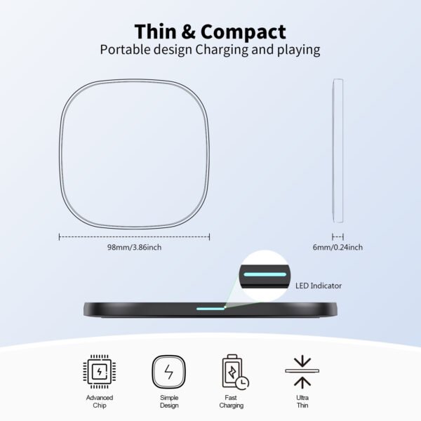 15W QI WIRELESS CHARGER & 5FT TYPE-C CHARGING CABLE - Image 6