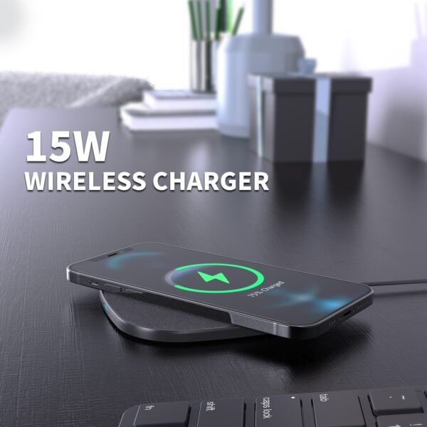 15W QI WIRELESS CHARGER & 5FT TYPE-C CHARGING CABLE - Image 3