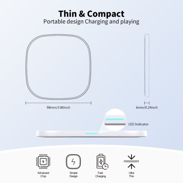 15W QI WIRELESS CHARGER & 5FT TYPE-C CHARGING CABLE - Image 6