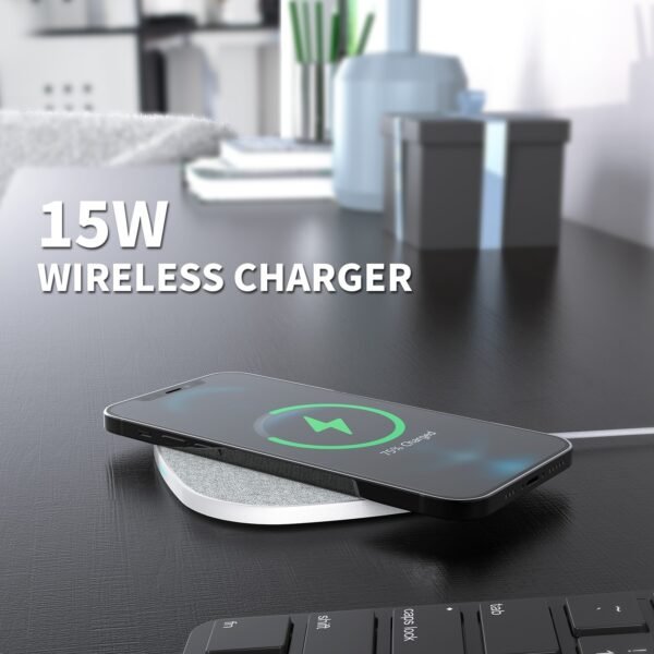 15W QI WIRELESS CHARGER & 5FT TYPE-C CHARGING CABLE - Image 3